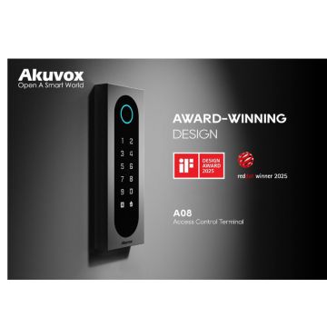 Διπλή διεθνής διάκριση για τον σχεδιασμό του Akuvox A08