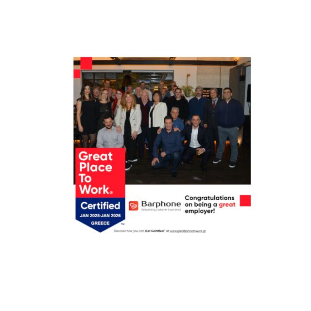 Η Barphone πιστοποιείται ως Great Place to Work® 2025!